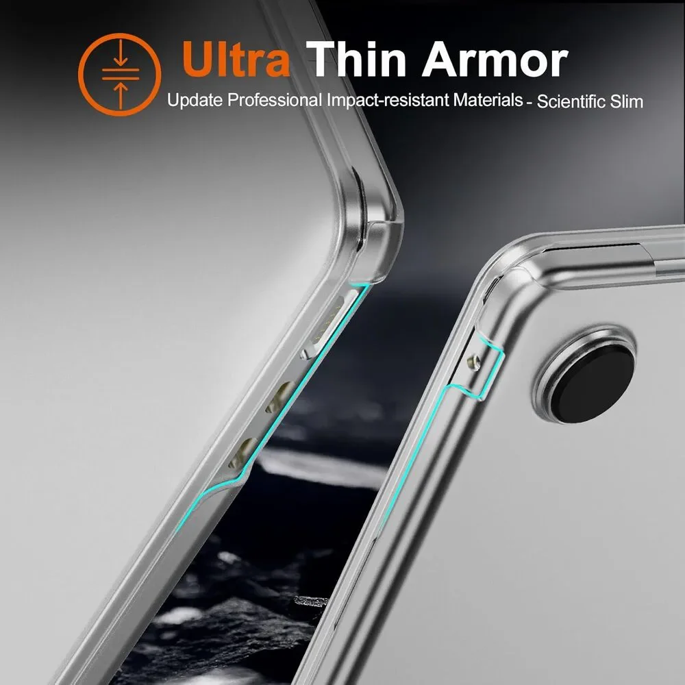 Ultra Thin Armor Compatible w/MacBook Air 15 in Case 24 23 M3 A3114 A2941 Clear